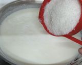 A picture of step 2 of Desiccated Coconut Burfi (Instant Naralachi Vadi).