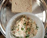 A picture of step 1 of Dahi bread rolls.