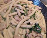 Foto del passaggio 6 della ricetta Maccheroni al ferretto con salsiccia grana e rucola