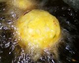 A picture of step 3 of Yam egg roll.