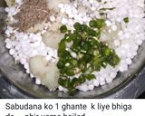 A picture of step 2 of Sabudana vada.