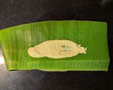 A picture of step 5 of Pabda Paturi (Pabda fish cooked in banana leaf).