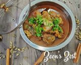 A picture of step 4 of Champaran/Ahuna Mutton.