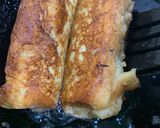 A picture of step 5 of Apple pie leftover filling in crispy bread served with Vanilla ice cream.