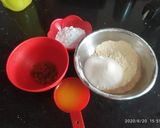A picture of step 1 of Besan sooji Ladoos.