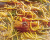 A picture of step 7 of Spaghetti with beans.