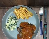Foto langkah ke 10 dari resep Beef Steak with Sweet n Sour Sauce (Salad Kol Sawi).