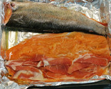 Foto del paso 2 de la receta: Trucha a la Navarra rellena de jamón ibérico y con costra de Almendras