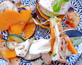 Foto del paso 5 de la receta: Timbales de verduras 🌈🍆🥒🎃 con mozzarella 🧀 y heura