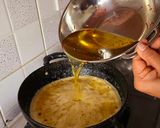 A picture of step 6 of Moong Dal Halwa.