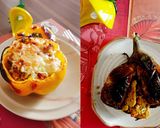 A picture of step 5 of Stuffed & Grilled Eggplant & Bell Pepper.