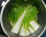 Foto langkah ke 3 dari resep Telur Dadar Sawi Gulung Isi Ayam Wortel.
