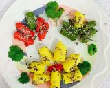 A picture of step 9 of Colour full khandvi.