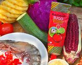 Hình bước làm 5 của món Pizza Nhân Tôm Rau Củ - Đế Bánh Từ Bột Mì Nguyên Cám
