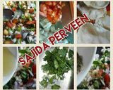 A picture of step 1 of Masala papar chaat.