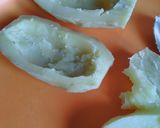 A picture of step 2 of Sweet potato boat with fruits.