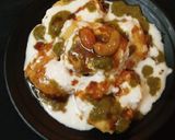 A picture of step 8 of Dahi bhalla.