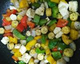 A picture of step 2 of Cottage Cheese Shalmargo with assorted veggiee sizzler.