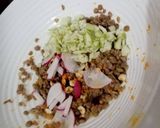 Pas rețetă Piept de pui pe pat de salată de linte verde cu fructe 3 fotografie