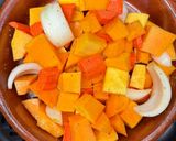 Foto del paso 1 de la receta: Quiche de calabaza, zanahoria y cebolla asada con ricotta en Airfryer