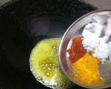 A picture of step 4 of Green chilli pickle.