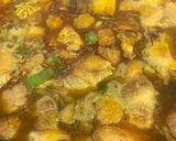 A picture of step 5 of Valencian Paella with Artichokes, Meatballs, and Brown Rice.