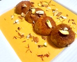 A picture of step 7 of Paneer balls in Alphonso mango Rabdi.