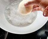 A picture of step 3 of Rava rasmalai.