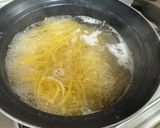 A picture of step 1 of Morning Pasta 🤗 Japanese Mentaiko pasta.