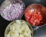 A picture of step 2 of Cone chatpata potato chat.
