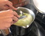 A picture of step 1 of Malfouf Mehcheh - stuffed cabbage rolls.