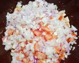 A picture of step 2 of Cheesling Bhel.