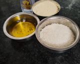 A picture of step 1 of Sattu powder laddu.