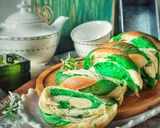 A picture of step 18 of Green & White Swirl Bread.