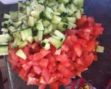 A picture of step 4 of Tilapia Fillet on Cilantro Rice Bed with Mango & Cucumber Pico de Gallo.