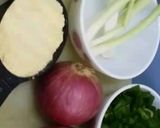 A picture of step 1 of Kheema Paalak Pakoras.