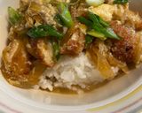A picture of step 6 of Katsu Don.
