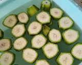 Hình bước làm 1 của món Nấm hầu thủ kho chuối xanh (món chay)