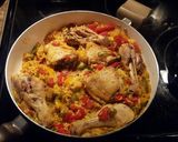 A picture of step 7 of Arroz con Pollo.