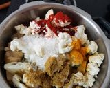 A picture of step 2 of Cauliflower and raw banana sabzi.