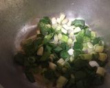 A picture of step 1 of Beet spinach served with ugali.
