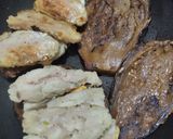 Foto del paso 4 de la receta: "Sándwich" de berenjena🍆, morradela, salchicha y queso🧀🥩🍗