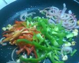 A picture of step 5 of Danwake with stir-fry salad.
