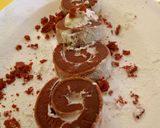 A picture of step 6 of Redvelvet swiss roll.