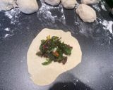 A picture of step 6 of Swiss Chard Fatayer/pies.