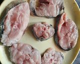 A picture of step 1 of Surmai and bangda fried fish.