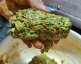 A picture of step 3 of Kothambir vadi (Maharashtrian recipe).