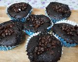 A picture of step 8 of Chocolate Premix Choco chips chocolate Ganache Stuffed muffins.