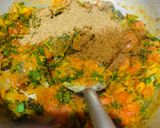 A picture of step 3 of Methi Chicken (Chicken in fenugreek gravy).
