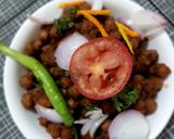 A picture of step 5 of Pindi Chole with wheat Kulcha.